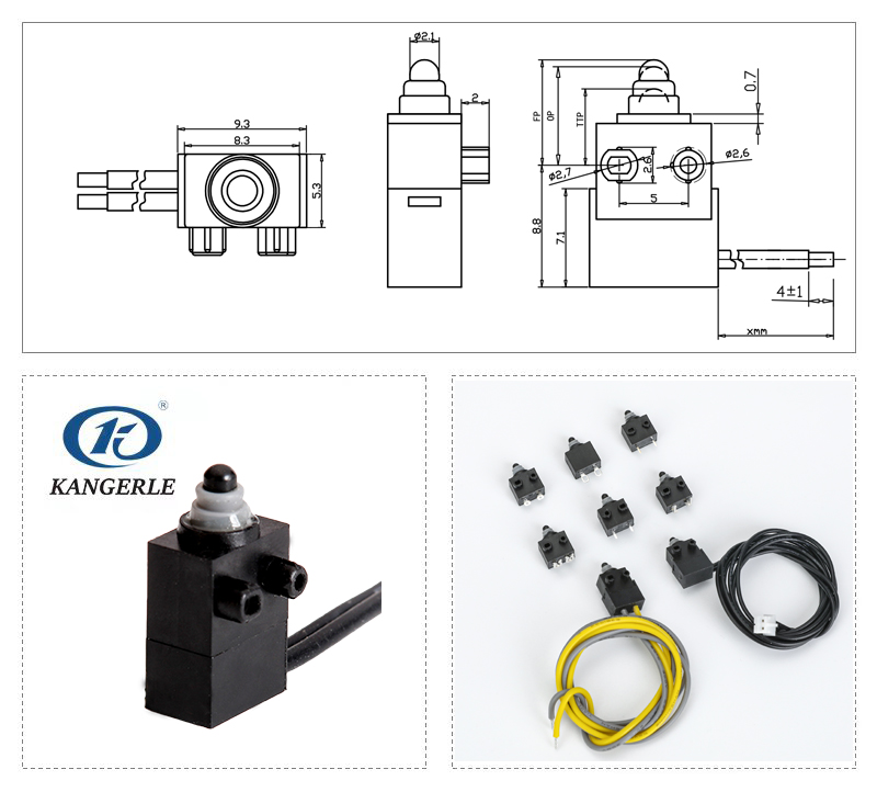 Waterproof mirco switch KW1-1C-503