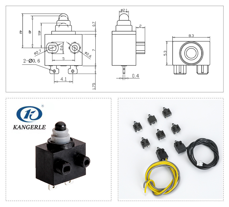 Waterproof Mirco Switch KW1-1C-5B