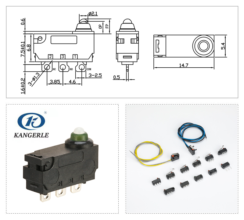 Sealed waterproof switch KW2-1A-B-B-A