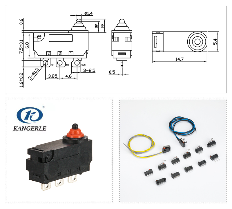 IP67 Micro Switch KW2-1A-B-B