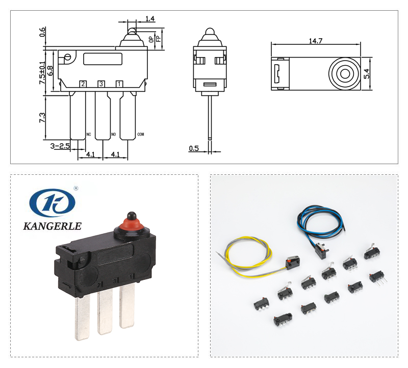 Waterproof Micro Switch KW2-1A-K-B