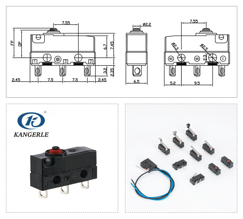 Waterproof micro switch WS1-10A-A